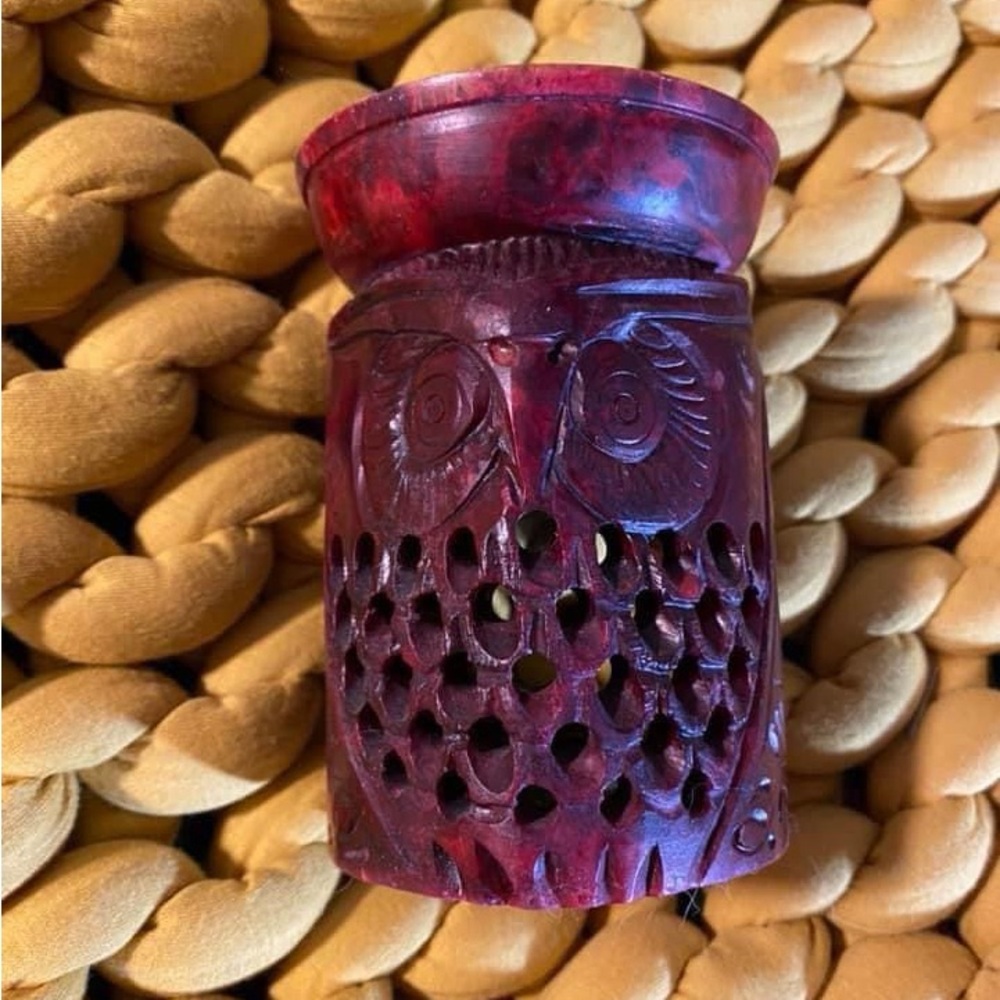Red Owl candle Holder